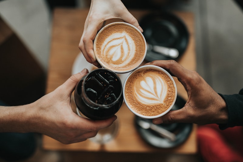 Coffee and pastry on a table